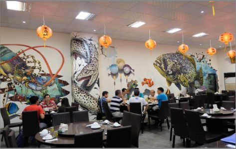 大关海鲜餐厅墙体彩绘